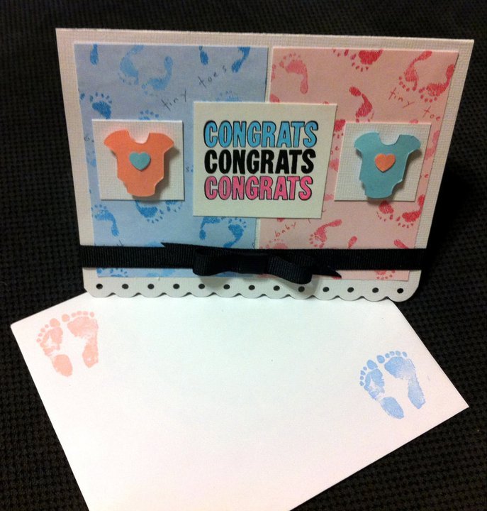 Congrats Boy/Girl Twins Greeting Card