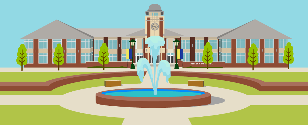Keller Town Hall vector drawing