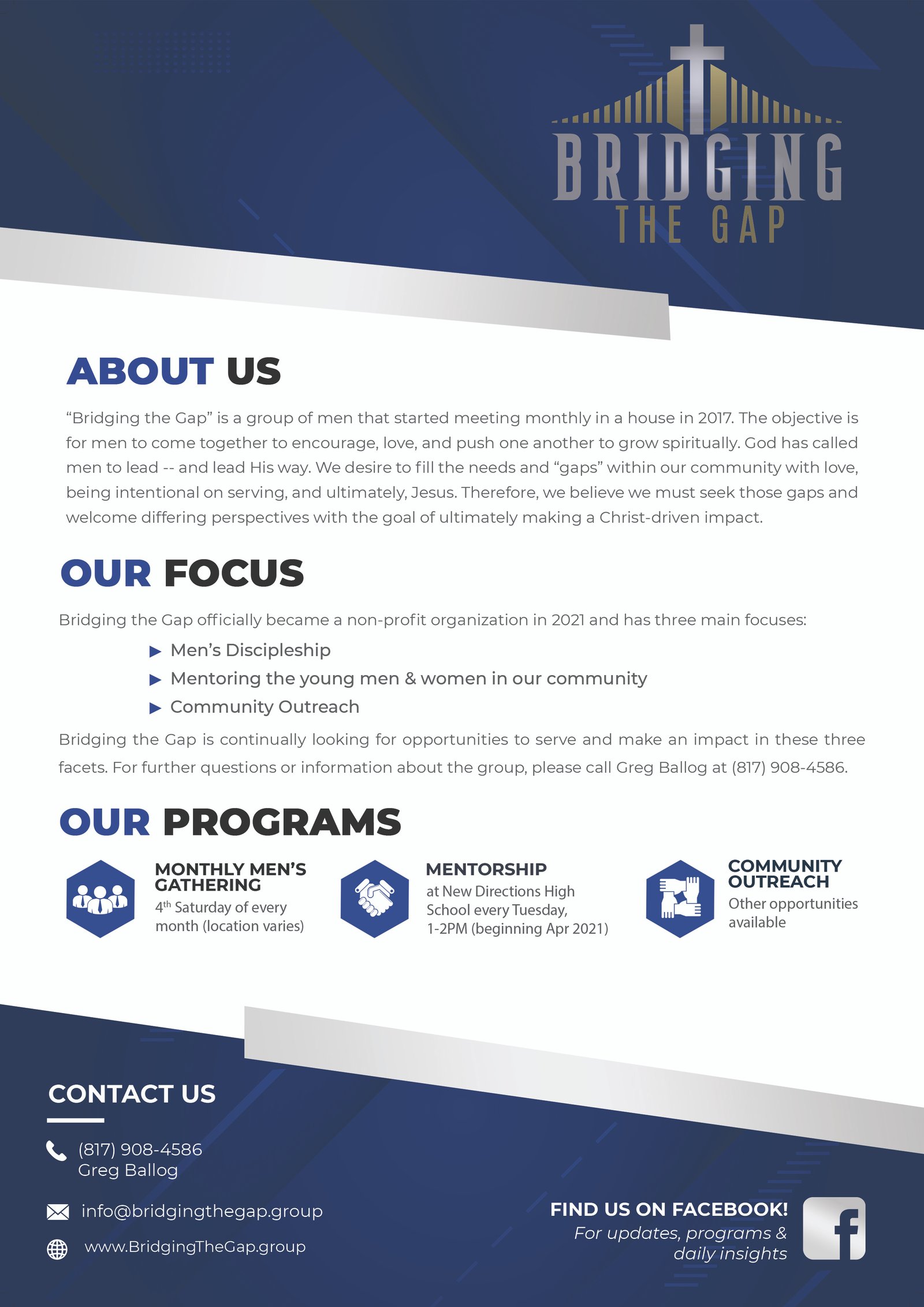 Bridging the Gap membership 1-sheet