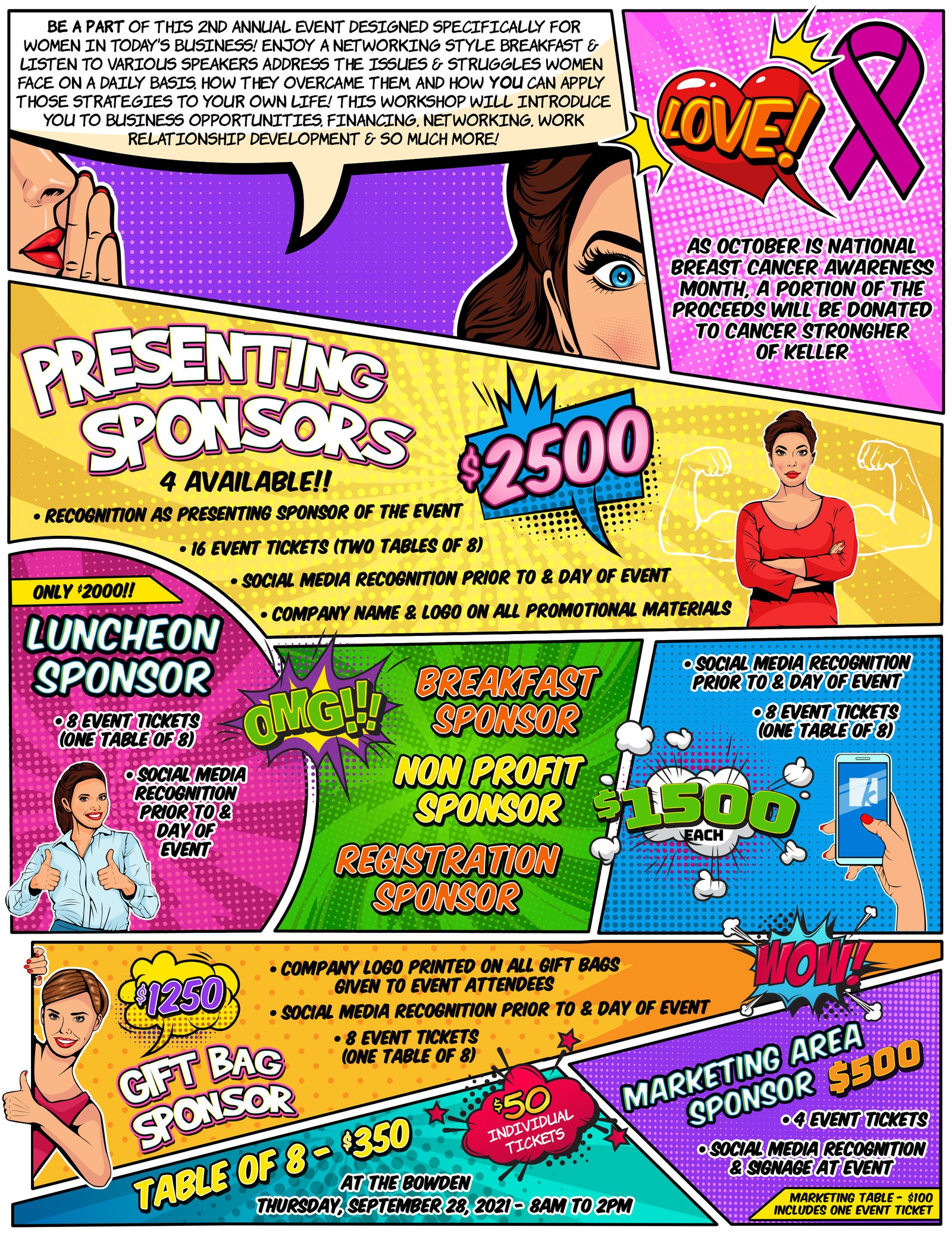 Greater Keller Chamber of Commerce Women Words & Wealth Luncheon sponsor 1-sheet