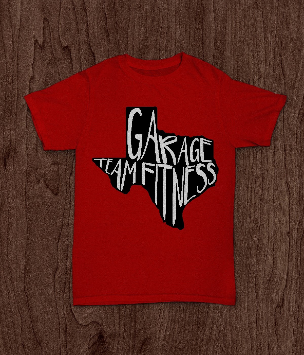Garage Team Fitness TX Custom Text t-shirt