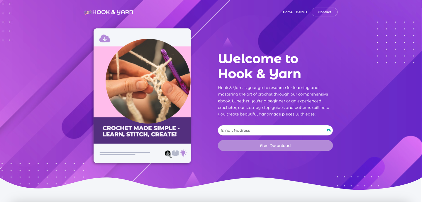Hook & Yarn Crochet Ebook website case study