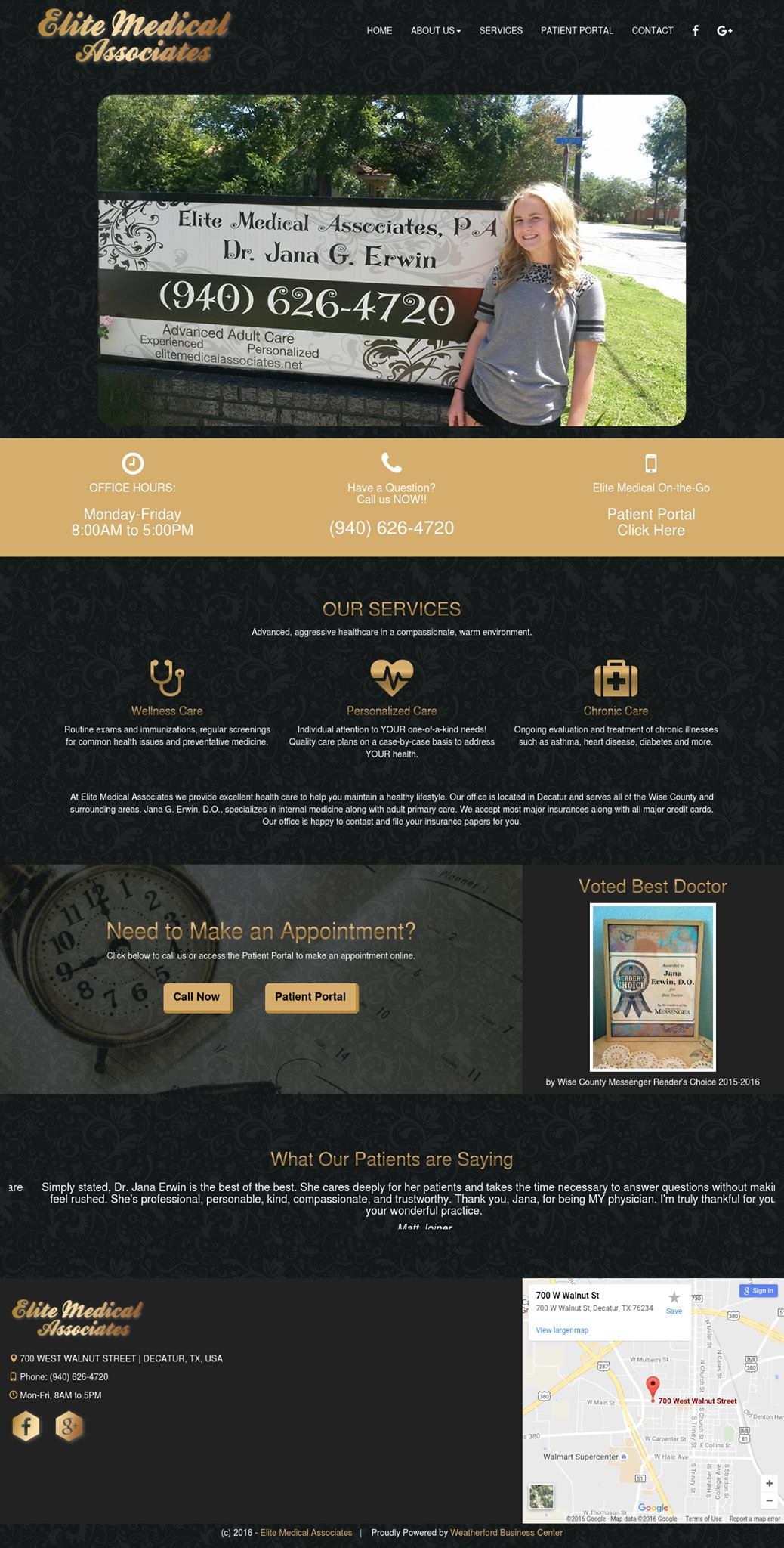 Elite Medical Associates website