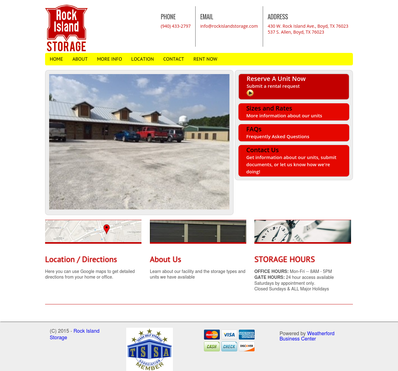 Rock Island Storage website
